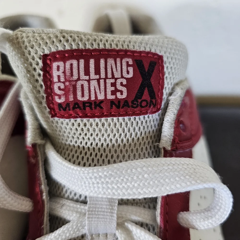 Rolling Stones X Mark Nason Leather Palmilla Marquee Red White Sneakers‎ 9.5